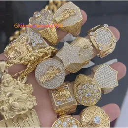 맞춤형 알파 너머 인 다이아몬드 925 개인 링크 룸 도매 패스 다이아몬드 테스터 힙합 VVS Moissanite Ring Ick Out Real Gold 25-40g 10K 14K 남성 고급 보석
