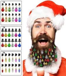 Décoration de fête 12pcs Ampoule de Noël Perles Barbe Ornement Clip coloré Boule Pendentif de Noël Bright2404980