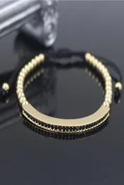 أزياء ذهبية اللون أساور قابلة للتعديل أساور أنيل أرجاندا micro pave cz Charm Braiding Macrame Bracelet Jewelry6707224