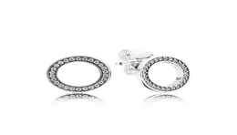 Authentic 925 Sterling Silver Circle Stud Earring with Original Box set for CZ Diamond Women Fashion Earrings5023956