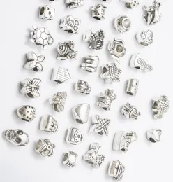 200 st/parti 40 stil stora hål lösa pärlor charm för DIY smycken armband för europeiska armbandnecklace7288865