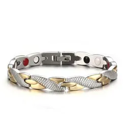 Catena di collegamento 1pcs terapia di potenza magneti magnetite braccialetti bracciali uomini gioielli sanitari Bracciale magnetico sano per donne6554238