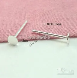 20pcslot 925 Sterling Silver Earring Nail Findings Connectors For DIY Craft Fashion Jewelry Gift 3mm W2957875061