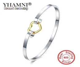 YHAMNI Marca Regalo Romántico de Amor Brazalete de Plata 925 Joyería de Plata de Moda Brazalete de Plata con Encanto Para Mujer B0825604388