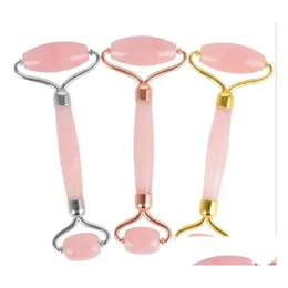 Artes e artesanato natural caído chakra rosa quartzo esculpido cristal reiki cura gua sha beleza rolo facial massor vara com liga g dhub4