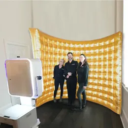 10-футовый серебристый золотой надувной настенный фон для фотобудки с воздуходувкой, надувная стена для рекламы свадебной вечеринки