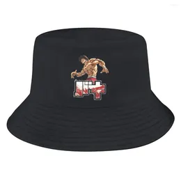 Berets Grappler Baki Hanma Yujiro Dou Manga Bucket Hat Muscle Man Homens Mulheres Pescador Cap Hip Hop Praia Sol Chapéus de Pesca