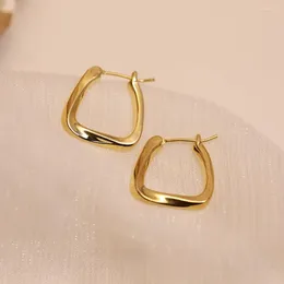 Hoop Earrings Simple Design Minimalist Geometric Twisted Square For Women Creative Young Girls Party Wedding Accessories Jewelry