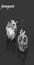 Pansysen ny varumärke 8mm rund skapade moissanit studörhängen för kvinnor 100 925 sterling silver bröllop engagemang fina smycken2569315