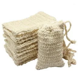Duschbad Sisal Soap Bag Natural Sisal Soap Bag Exfoliating Saver Pouch Holder 50pcs12212476