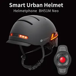 Bisiklet kaskları 2023 BH51M Akıllı Bisiklet Kaskı Otomatik Sensör LED Bluetooth SOS Uyarısı MTB Motosiklet Bisiklet Scooter 231213