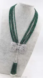 سلاسل 5ROWS GREEN JADE ROUNDEL FRESHWATER PERL NETLACE 19INCH BEADS Beads Nature FPPJ Woman 2023