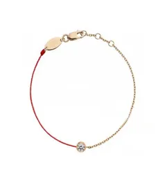 Braccialetti con ciondoli B01001B Strass lucidi Cristalli Zircone Redline Bracciale Corda rossa Filo intrecciato Donne fortunate Colore argento Pulse4590365