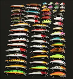 56PC Assorted mieszany zbiór łowiskowy Zestaw Plastikowy twardy wobbler Crankbait Swimbait z wysokim haczykiem Minnow Bait Carp Fish Spinners268L9785677