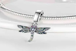 Plata Charms of Ley 925 Original Fit Original Armband Halsband Färgglada Dragonfly Pendant Charms Beads Women Jewelry287T5037054