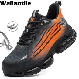 부츠 Waliantile Safety Shoes Sneaker for 남성 통기성 여름 건축 작업 Nonslip Antismashing Instructible Shoe 231212