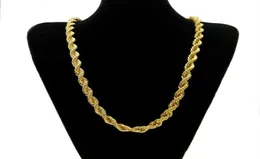 10 mm tjock 76 cm lång rep Ed -kedja 24k guldpläterad hiphop tung halsband för mens256w9647745