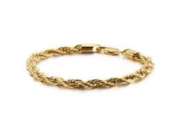 Nightclub Hip Hop Fashion Men039s Bracelet High Quality ed Chain Braided Rope Jewelry Gift Bangle7725177