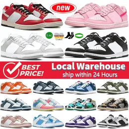 US Stocking Designer Running Shoes For Men Women Local Warehouse Low sneakers White Black Panda Rose Whisper Cacao Wow Archeo Pink Men Womens Sport Trainers Size 36-45
