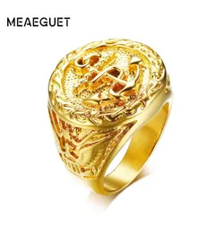 Meaeguet-Anillo de ancla con diseño de águila Vintage para hombre, estilo Hiphop Rock, color dorado, acero inoxidable 316L, joyería de fiesta 7193870