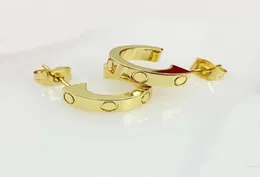 Moda titânio unhas de aço chave de fenda brincos de amor para homens e mulheres jóias de prata de ouro para amantes casal anéis presente NR1336009