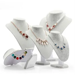 Mannequin Jewelry Display Velvet Show Bust 모델 랙 펜던트 홀더 목걸이 보석을위한 주최자 242q.