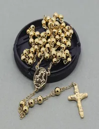 6mm katholische Rosenkranzkette Halskette Kreuz Edelstahl Halskette Herrenschmuck oder lange Damenkette für Weihnachten Gif4982216