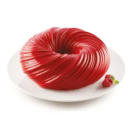 Shenhong Yeni Yuvarlak Swirl Pasta kalıbı Pişirme için İnanılmaz Tatlı Sanat Mousse Silikon 3D Kalıp Silikonowe Moule Pastren 2010232566