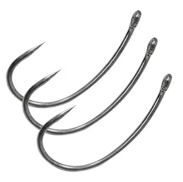 100PCS 8245 Barbless Carp Fishing Hooks Black No Barb Circle Curve Carp Hair Rigs Fishing Hook Size 2 4 6 8 108213873