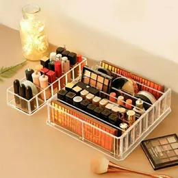 Storage Boxes Makeup Organizer Transparent Acrylic Lipstick Eye Shadow Cosmetic Display Stand Holder Desktop Make Up Container