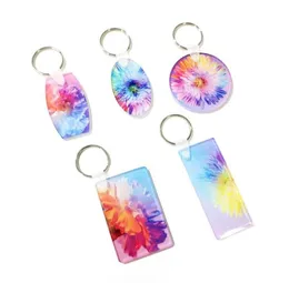 2022 Favor do partido Sublimação acrílica Blank Keychain DIY Placa de cristal transparente Placa de cristal entrega6868075