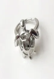 Cage Ring Can Open And Hold 8mm Pearl Crystal Gem Bead Cage Ring Mounting 18kgp Adjustable Size Turtle Ring1343258