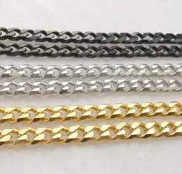 Lote 5 metros a granel 5 MM preto prata ouro aço inoxidável Curb Link Chain resultados marcação de joias DIY colar pulseira 2152390