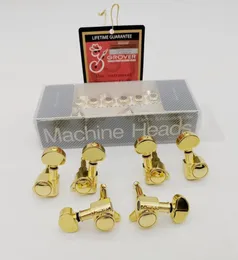 6 pcs not Inline Gold Grover Guitar String Tuning Pegs 45 Angle Tuners Machine Head good packaging6802113