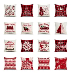 Christmas lattice Pillow Case linen 4545cm pillow cover home Textiles sofa cushion cover office Christmas decorations T2I527647440235