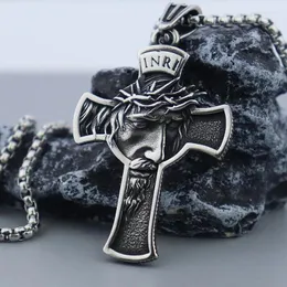 Ожерелья с подвесками, винтажный крест Иисуса, женский крест из нержавеющей стали, классические религиозные мужские крест-накрест, христианские ювелирные изделия, подарок, оптовая продажа