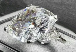 Anelli di coppia di gioielli vintage scintillanti in argento sterling 925 con diamante a taglio ovale grande da donna con anello nuziale da sposa Gift6552339