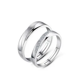 Nouveau solide 925 en argent Sterling Couple anneaux pour femmes hommes mariage fiançailles réglable anneaux bande nouvelle bague bijoux N215812917