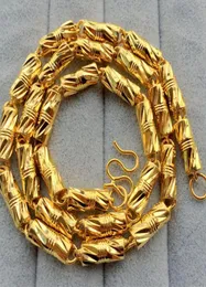 Collar sólido geométrico, cadena clásica de oro amarillo de 18k relleno de 7mm de espesor, collar pesado para hombre, regalo de joyería 60cm7267888