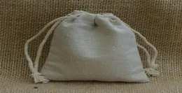 Vintage Linen DrawString Påsar säck 8x10cm 3x4inch makuep smycken presentförpackning Pouch2805103