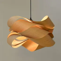 Wood Skin Bamboo endant Lamps Personality Asian Chinese Popular Selling E27 Wooden Project Coffee Shop Pendant Light2680