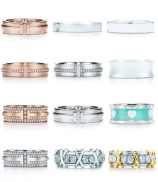 sterling Silver Plain Ring Diamond Double T السيدات المفضلات عيد الميلاد المجوهرات الصين Wholesale6841181