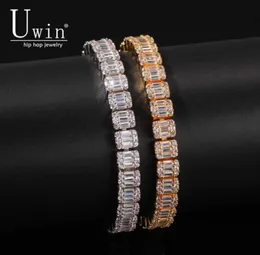 Uwin Baguette CZ Bracelet out Zircon 85M Hiphop Fashion Chain bling legant Charms Jewelry 7inch 8inch 2106092662947