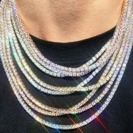 Fashion 1 row Rhinestone men's hip hop rap singer Necklace ice tennis chain necklace shiny Crystal Necklace for woman and man