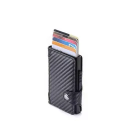 Money Clips Zovyvol Men And Women Slim Card Holder Carbon Fiber Pu Leather Wallet Rfid Blocking Case For Travel Drop J220809 Deliv2283