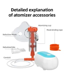 Nebulizzatore a rete silenziosa a compressione Mini kit di pronto soccorso portatile Atomizzatore per inalatore per asma portatile Bambini e adulti