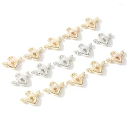 Charms 100st 12x15mm Gold Silver Color Heart Lock Pendant Plastic CCB för charm smycken som gör DIY -armband halsband örhänge