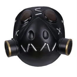 Game OW Roadhog Cosplay Mask Original Designed Mako Rutledge Black Soft Resin Mask Halloween Cosplay Costume Prop For Men T200248J