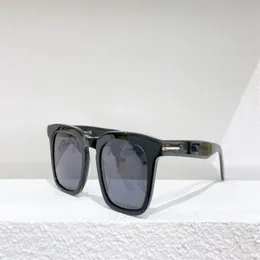 Dax Shiny Black Gray Square Sunglasses 0751 Sunnies Fashion Sun Gloses for Men Occhiali da Sole Firmati UV400 Protection Ieewear 241H