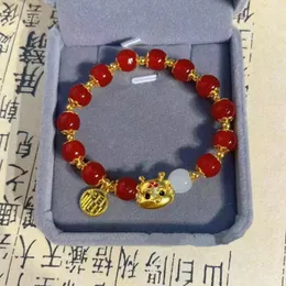 Charm Bracelets Chinese Style Zodiac Dragon Bracelet For Women Handmade Beaded Pixiu Wealth Good Luck Wristband Lucky Jewelry Gifts